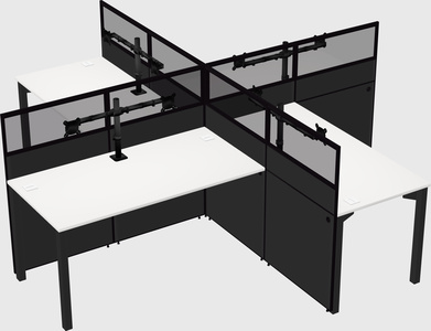 Quad office cubicles