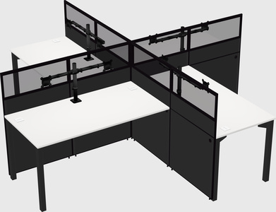 Quad office cubicles