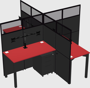 Quad office cubicles