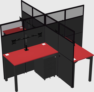 Quad office cubicles