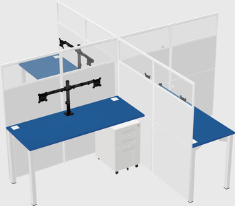 Quad office cubicles
