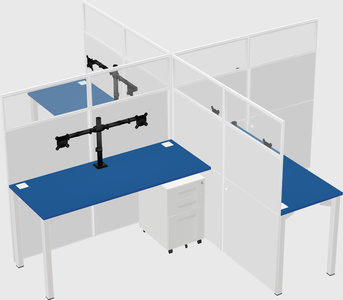 Quad office cubicles