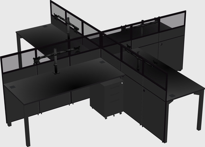 Quad office cubicles