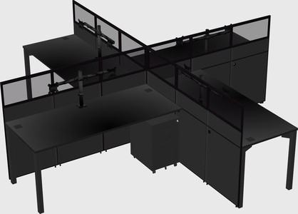 Quad office cubicles
