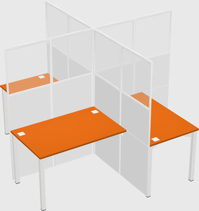 Quad office cubicles