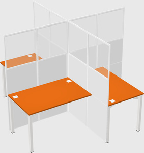Quad office cubicles