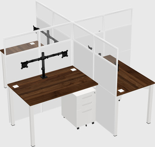 Quad office cubicles