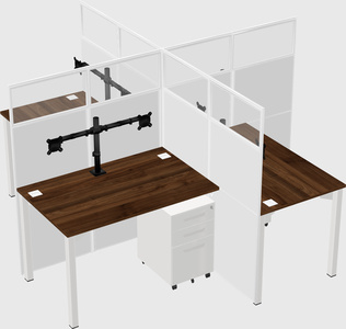 Quad office cubicles