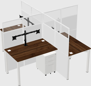 Quad office cubicles