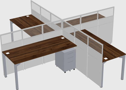 Quad office cubicles