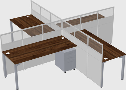 Quad office cubicles