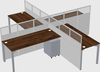 Quad office cubicles