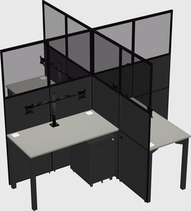 Quad office cubicles
