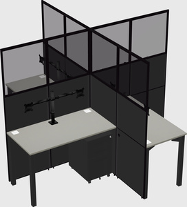 Quad office cubicles