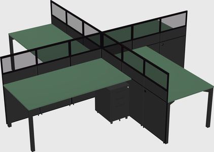 Quad office cubicles