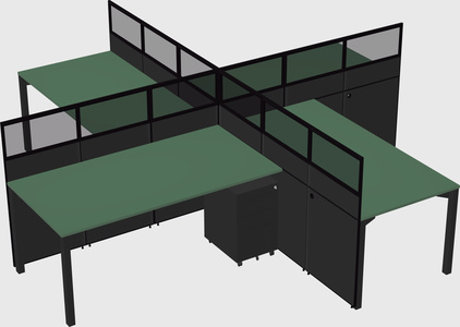 Quad office cubicles