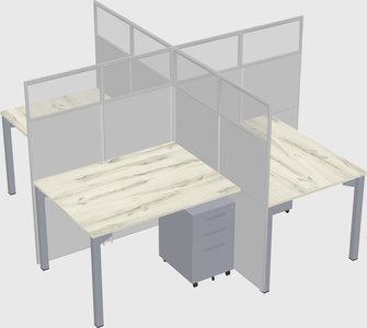 Quad office cubicles