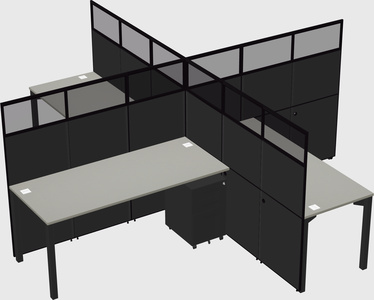 Quad office cubicles