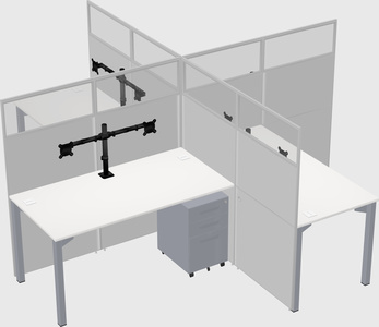 Quad office cubicles