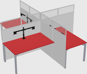 Quad office cubicles