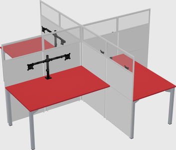 Quad office cubicles
