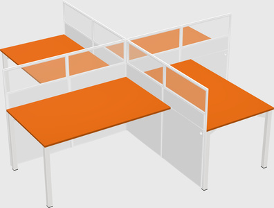 Quad office cubicles