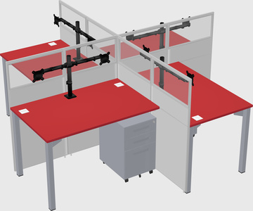 Quad office cubicles