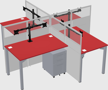Quad office cubicles