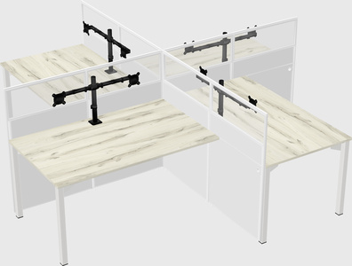 Quad office cubicles