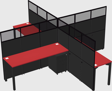 Quad office cubicles