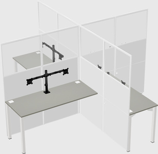 Quad office cubicles