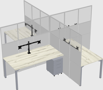 Quad office cubicles