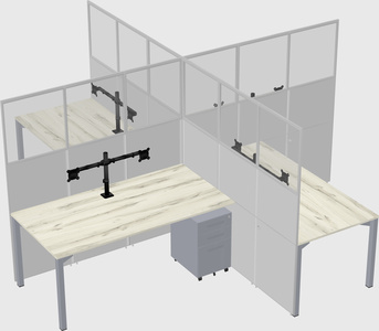 Quad office cubicles