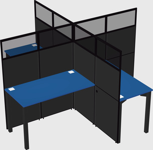 Quad office cubicles