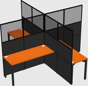 Quad office cubicles