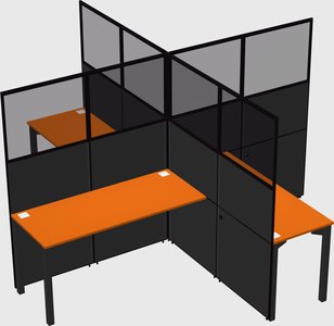 Quad office cubicles