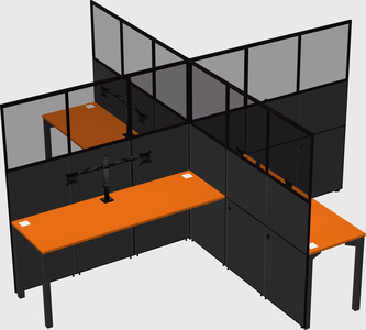 Quad office cubicles
