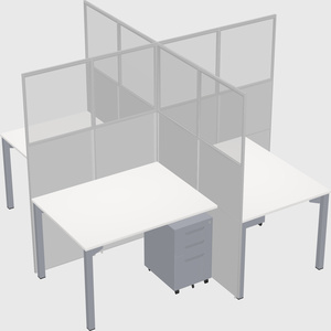Quad office cubicles