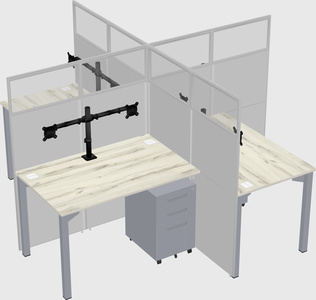 Quad office cubicles