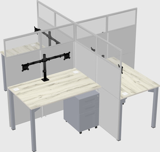 Quad office cubicles