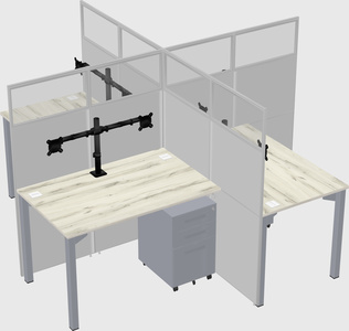 Quad office cubicles