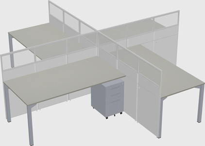 Quad office cubicles