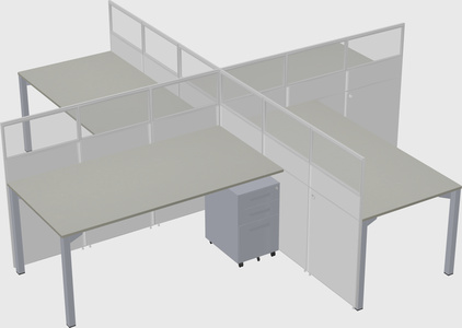 Quad office cubicles