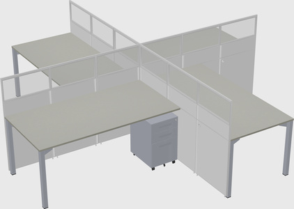 Quad office cubicles