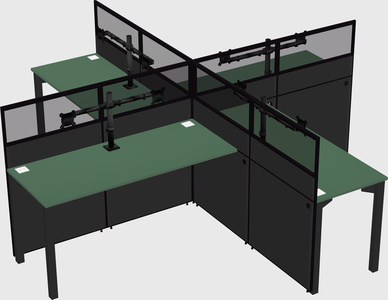 Quad office cubicles