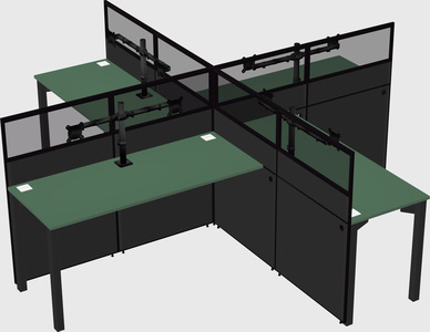 Quad office cubicles