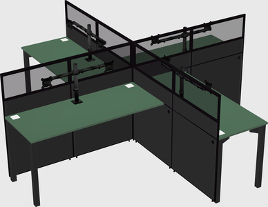 Quad office cubicles
