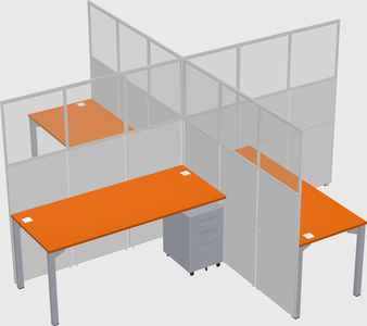 Quad office cubicles