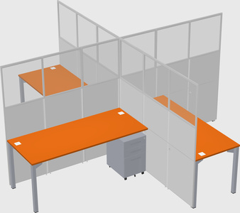 Quad office cubicles