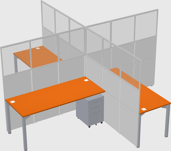 Quad office cubicles